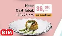 PAŞABAHÇE HASIR OVAL TABAK ~28X23 CM